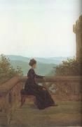 Carl Gustav Carus Woman on a Terrace (mk10) Sweden oil painting artist